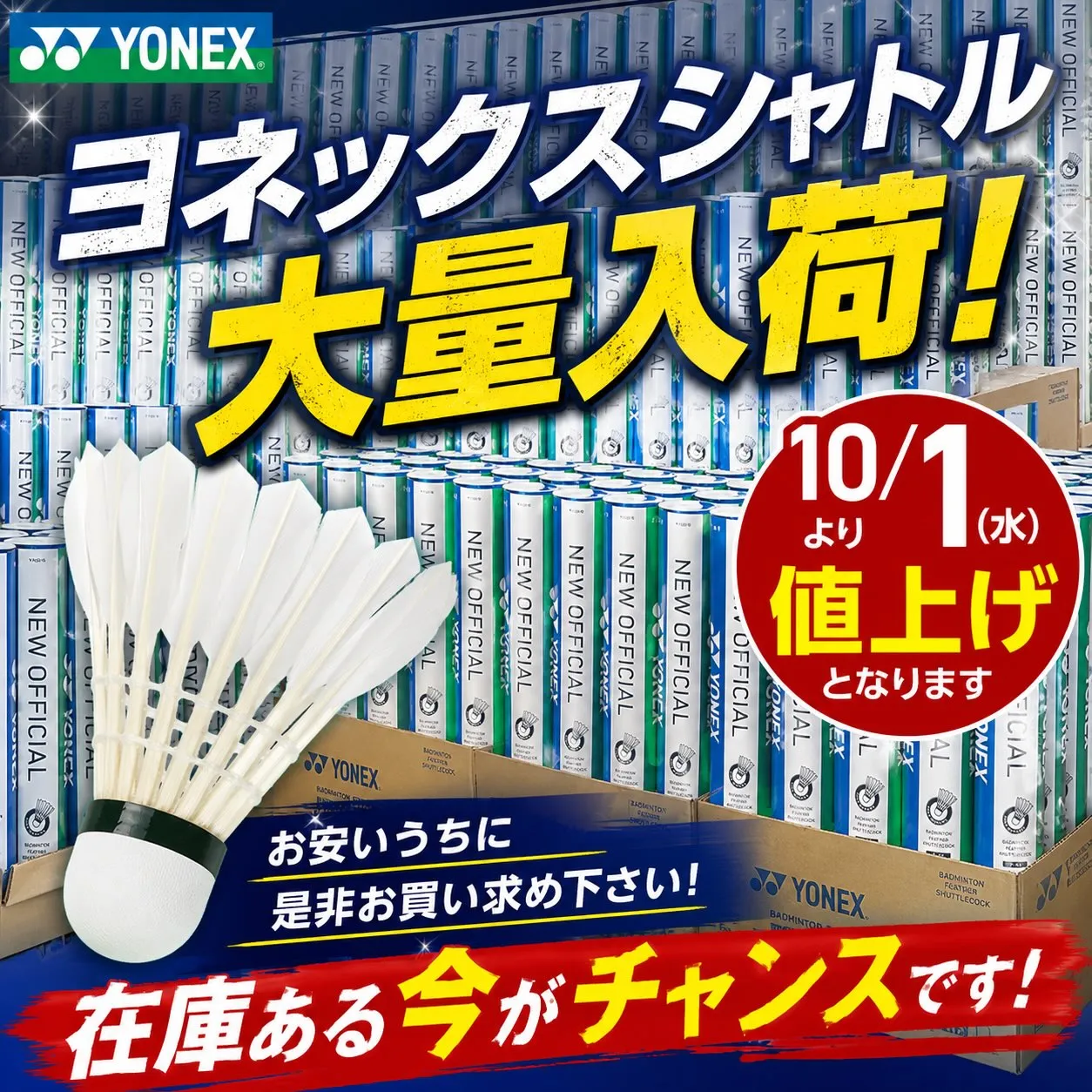 待望のヨネックスシャトルコック🏸